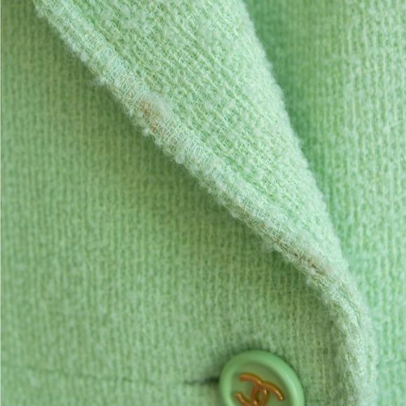 Iconic Chanel Vintage Princess Diana S/S 1997 Green Tweed CC 97P Jacket - Picture 8 of 15